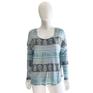 $5 SALE MUST GO Free People Long Sleeve Casual Pullover Top Size S Blue